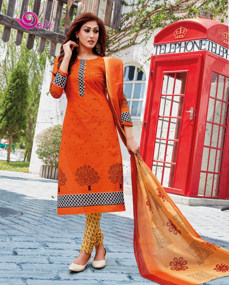 Manchali By Devi 1001 To 1012 Series Series Beautiful Stylish Fancy Colorful Casual Wear & Ethnic Wear Cotton Printed Dresses At Wholesale Price