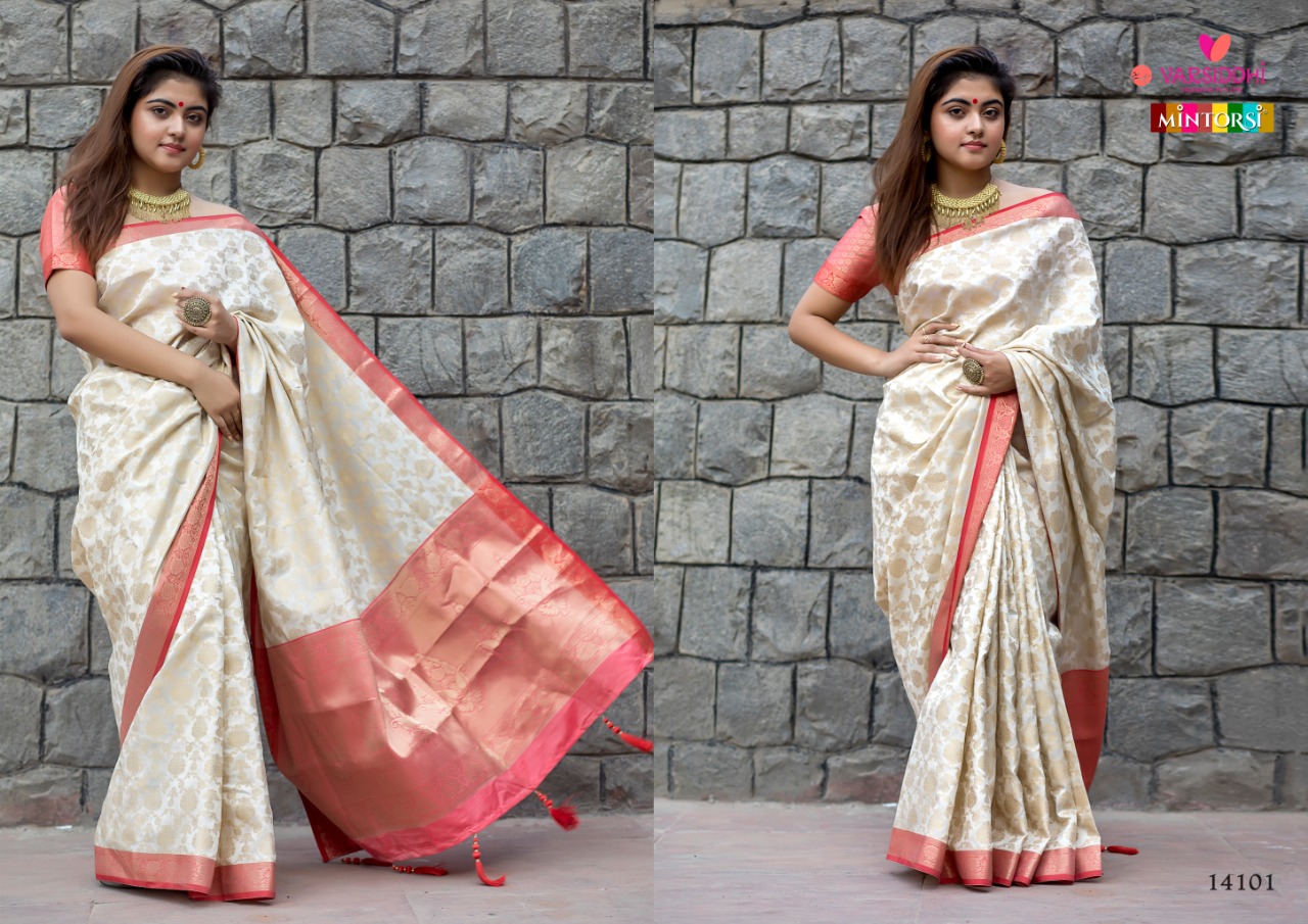 Manikarnika By Varsiddhi Mintorsi 1401 To 1408 Series Indian Traditional Wear Collection Beautiful Stylish Fancy Colorful Party Wear & Occasional Wear Soft Banarasi Silk Weave Sarees At Wholesale Price