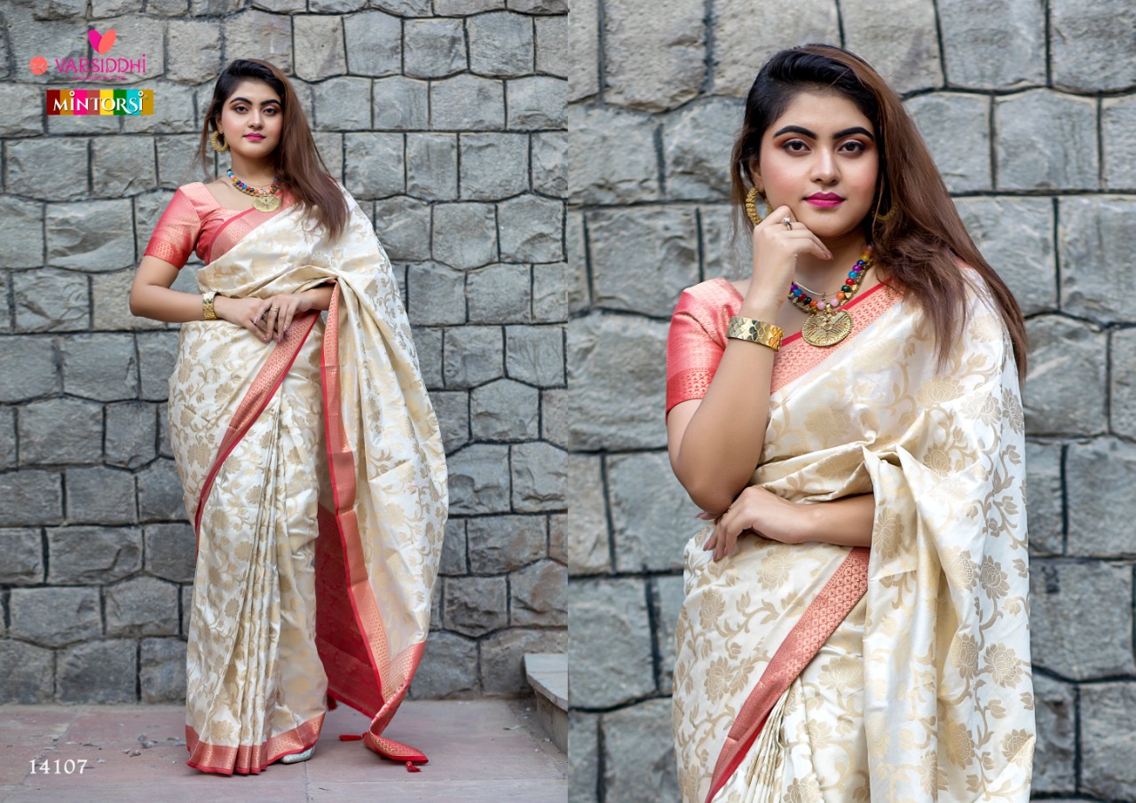 Manikarnika By Varsiddhi Mintorsi 1401 To 1408 Series Indian Traditional Wear Collection Beautiful Stylish Fancy Colorful Party Wear & Occasional Wear Soft Banarasi Silk Weave Sarees At Wholesale Price