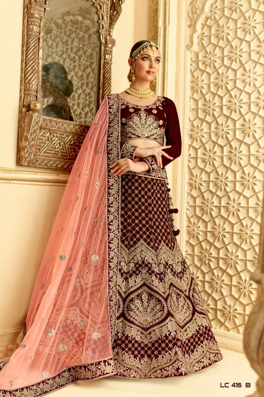Manjula By Fashid Wholesale Designer Beautiful Wedding Collection Occasional Wear & Party Wear Velvet Lehengas At Wholesale Price