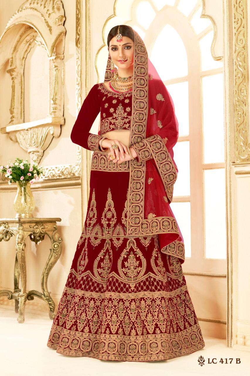 Manjula By Fashid Wholesale Designer Beautiful Wedding Collection Occasional Wear & Party Wear Velvet Lehengas At Wholesale Price