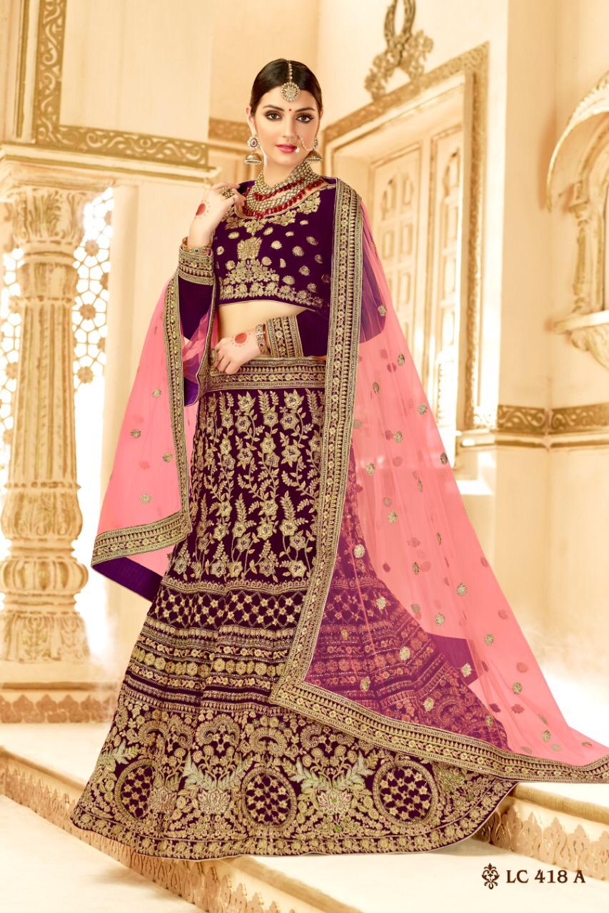 Manjula By Fashid Wholesale Designer Beautiful Wedding Collection Occasional Wear & Party Wear Velvet Lehengas At Wholesale Price
