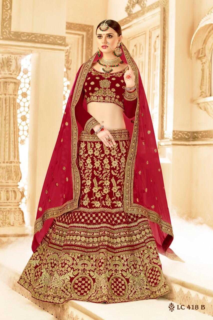 Manjula By Fashid Wholesale Designer Beautiful Wedding Collection Occasional Wear & Party Wear Velvet Lehengas At Wholesale Price