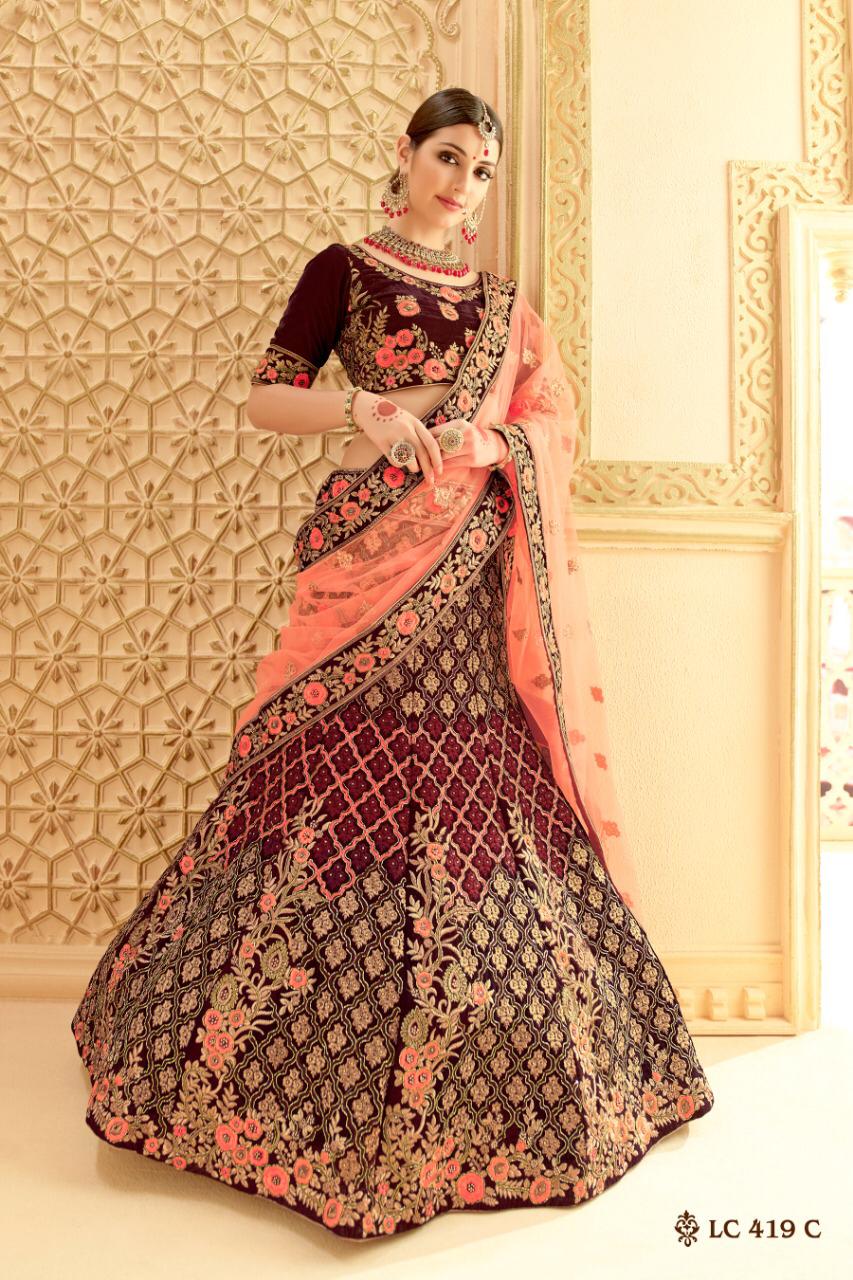 Manjula By Fashid Wholesale Designer Beautiful Wedding Collection Occasional Wear & Party Wear Velvet Lehengas At Wholesale Price