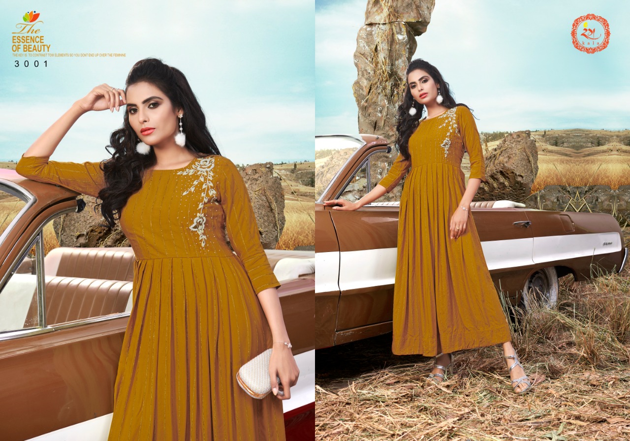Mann Marziya By Rang Kala 3001 To 3004 Series Beautiful Stylish Fancy Colorful Casual Wear & Ethnic Wear & Ready To Wear Velvet Fancy Rayon Embroidery Gowns At Wholesale Price