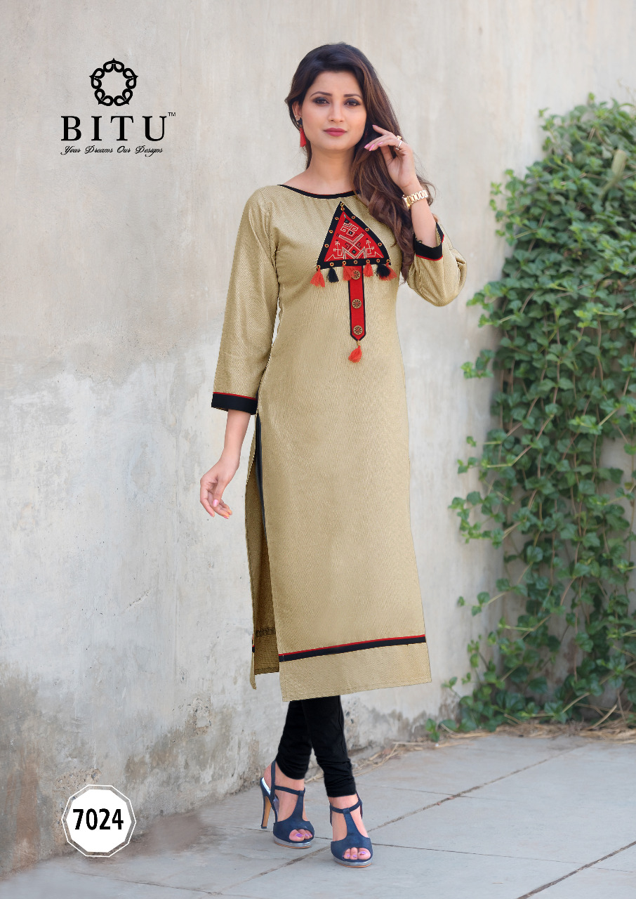 Mannat By Bitu 7023 To 7028 Series Beautiful Stylish Fancy Colorful Casual Wear & Ethnic Wear & Ready To Wear Rayon Kurtis At Wholesale Price