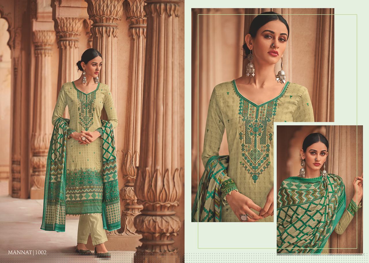 Mannat By House Of Lawn 1001 To 1010 Series Studio Designer Collection Beautiful Stylish Fancy Colorful Party Wear & Occasional Wear Pure Jam Satin Digital Printed With Embroidery With Embroidery Dresses At Wholesale Price