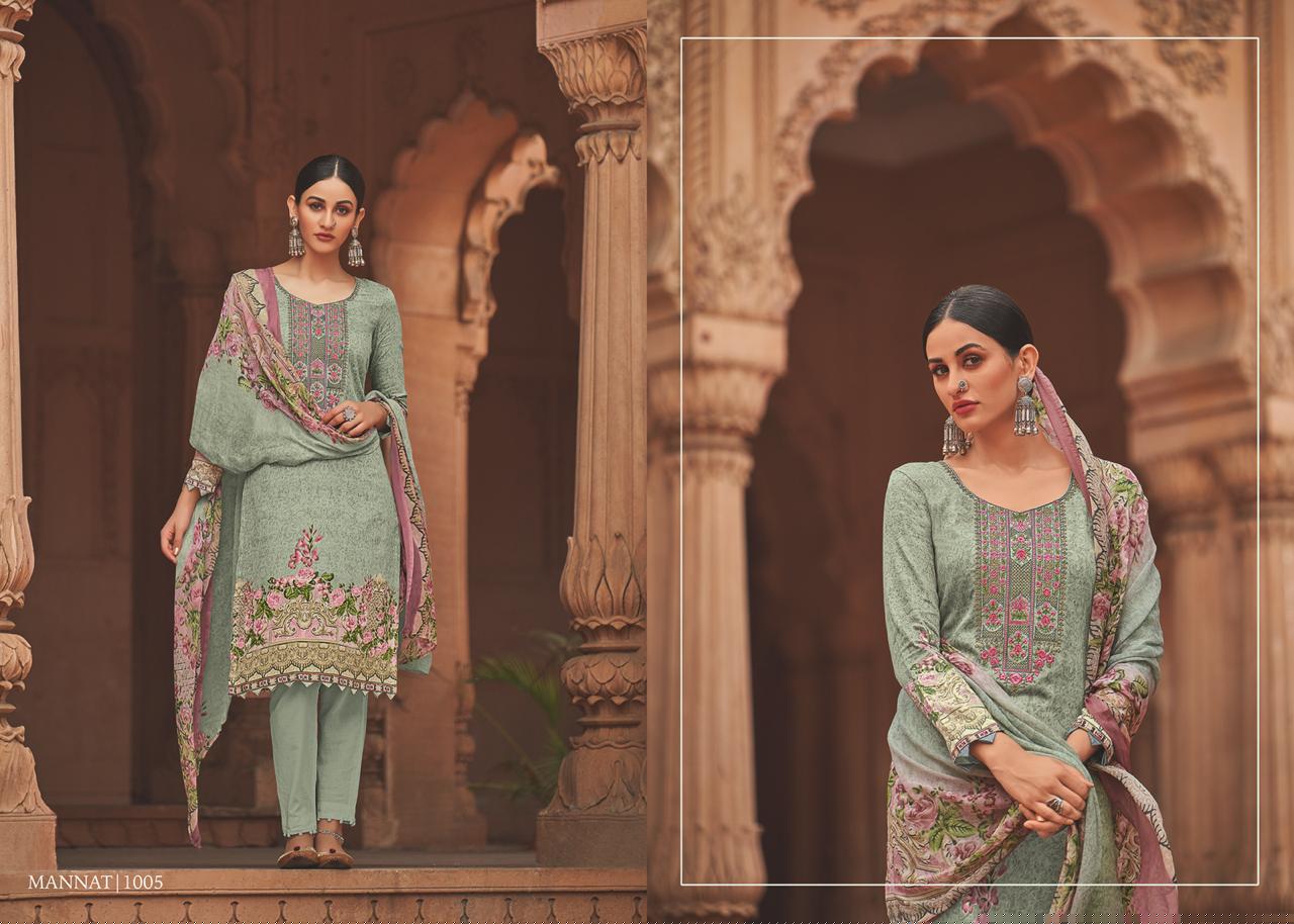 Mannat By House Of Lawn 1001 To 1010 Series Studio Designer Collection Beautiful Stylish Fancy Colorful Party Wear & Occasional Wear Pure Jam Satin Digital Printed With Embroidery With Embroidery Dresses At Wholesale Price