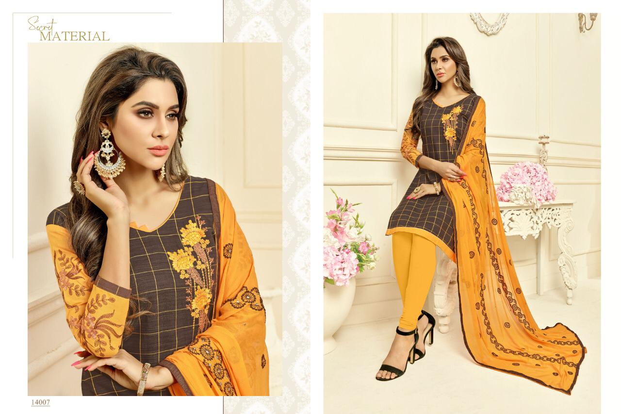 Mannat By Raghav Royals 14001 To 14012 Series Designer Suits Beautiful Stylish Fancy Colorful Party Wear & Occasional Wear South Silk Chekcs With Fancy Work Embroidery Dresses At Wholesale Price