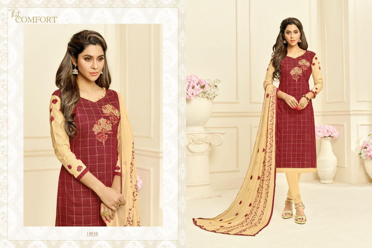 Mannat By Raghav Royals 14001 To 14012 Series Designer Suits Beautiful Stylish Fancy Colorful Party Wear & Occasional Wear South Silk Chekcs With Fancy Work Embroidery Dresses At Wholesale Price