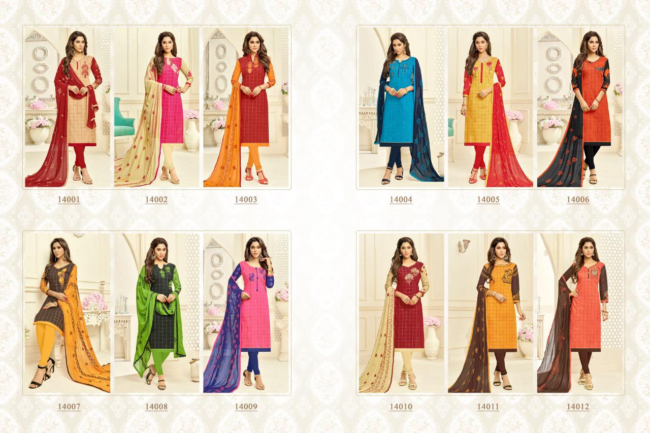 Mannat By Raghav Royals 14001 To 14012 Series Designer Suits Beautiful Stylish Fancy Colorful Party Wear & Occasional Wear South Silk Chekcs With Fancy Work Embroidery Dresses At Wholesale Price