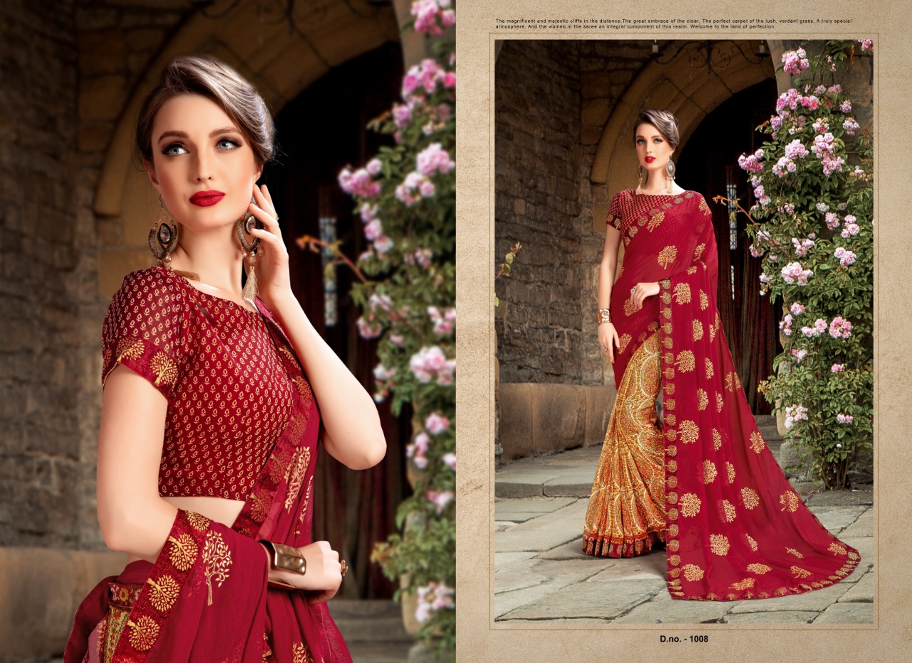 Mantra By Priya Paridhi 1001 To 1010 Series Indian Beautiful Stylish Fancy Colorful Traditional Wear & Ethnic Wear Collection Georgette Printed Sarees At Wholesale Price