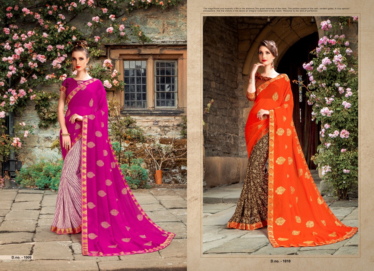 Mantra By Priya Paridhi 1001 To 1010 Series Indian Beautiful Stylish Fancy Colorful Traditional Wear & Ethnic Wear Collection Georgette Printed Sarees At Wholesale Price