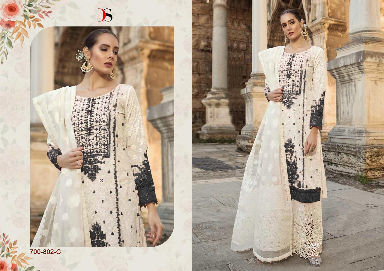 Maria B Lawn -19 Silver Vol-2 By Deepsy Suits 700-802-a To 700-802-f Series Beautiful Suits Stylish Colorful Fancy Casual Wear & Ethnic Wear Cotton Print With Self Embroidery Dresses At Wholesale Price