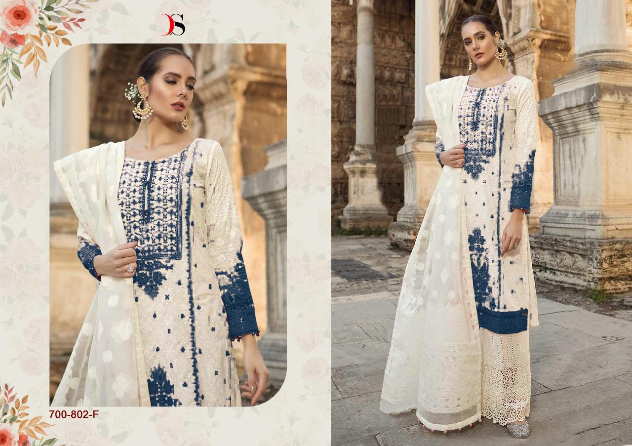 Maria B Lawn -19 Silver Vol-2 By Deepsy Suits 700-802-a To 700-802-f Series Beautiful Suits Stylish Colorful Fancy Casual Wear & Ethnic Wear Cotton Print With Self Embroidery Dresses At Wholesale Price