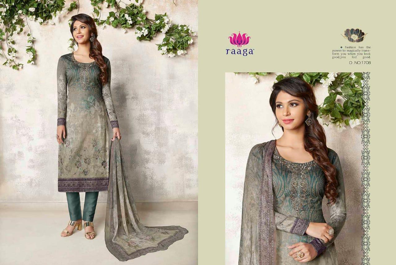 Marigold By Raaga 1701 To 1709 Series Designer Suits Beautiful Stylish Fancy Colorful Party Wear & Ethnic Wear Satin Cotton Embroidered Dresses At Wholesale Price