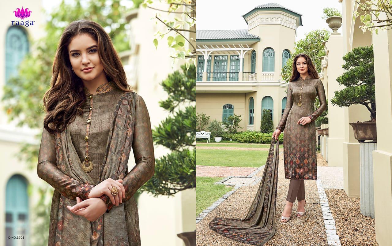 Marigold By Ragga 3701 To 3712 Series Beautiful Suits Stylish Fancy Colorful Casual Wear & Ethnic Wear Collection Georgette Satin Dresses At Wholesale Price