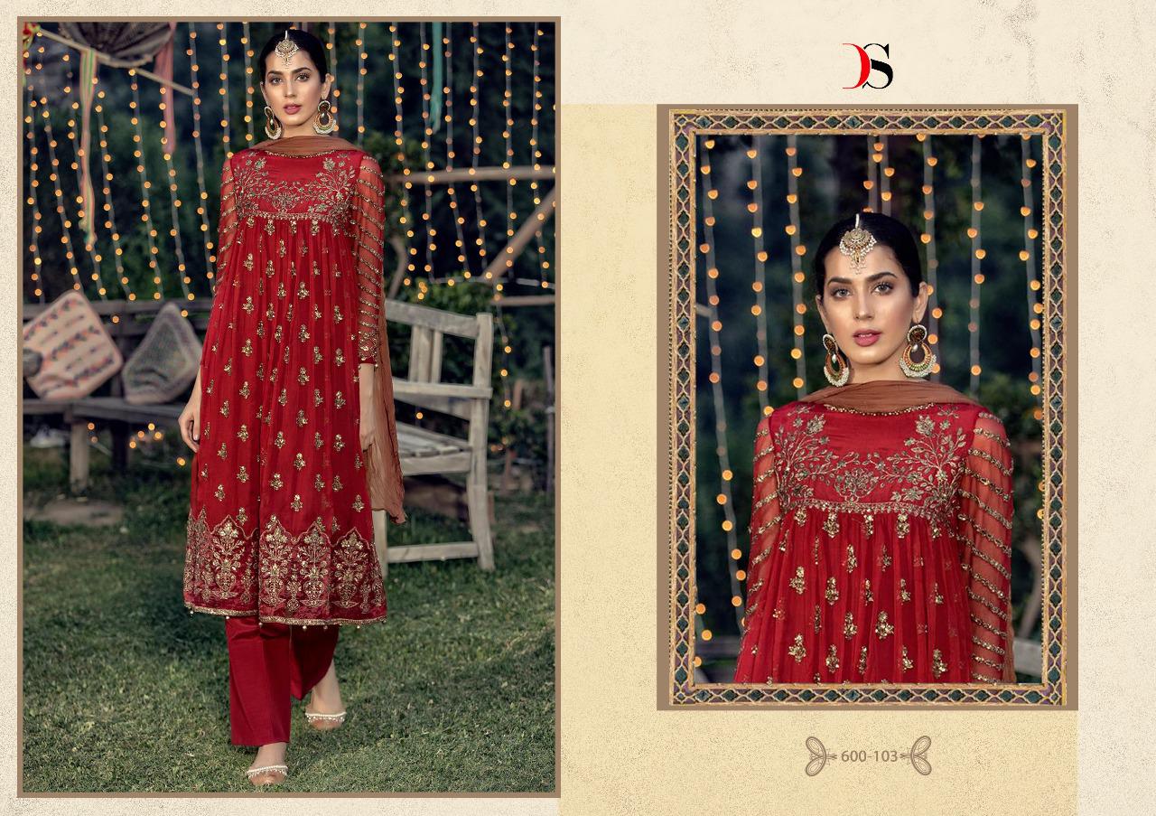 Marks Vol-4 By Deepsy Suits 600-101 To 600-106 Series Designer Pakistani Collection Suits Beautiful Stylish Fancy Colorful Party Wear & Occasional Wear Georgette With Embroidery Dresses At Wholesale Price