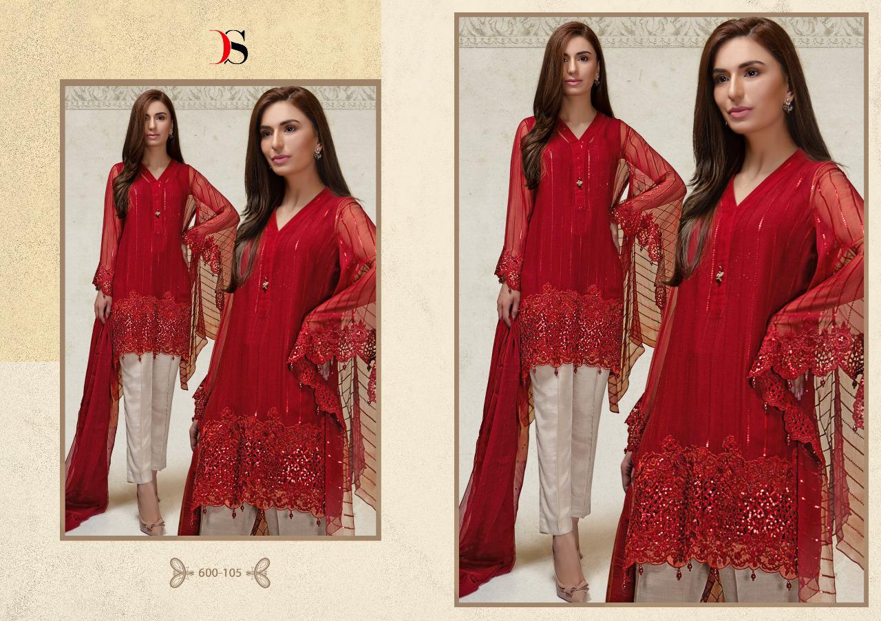 Marks Vol-4 By Deepsy Suits 600-101 To 600-106 Series Designer Pakistani Collection Suits Beautiful Stylish Fancy Colorful Party Wear & Occasional Wear Georgette With Embroidery Dresses At Wholesale Price