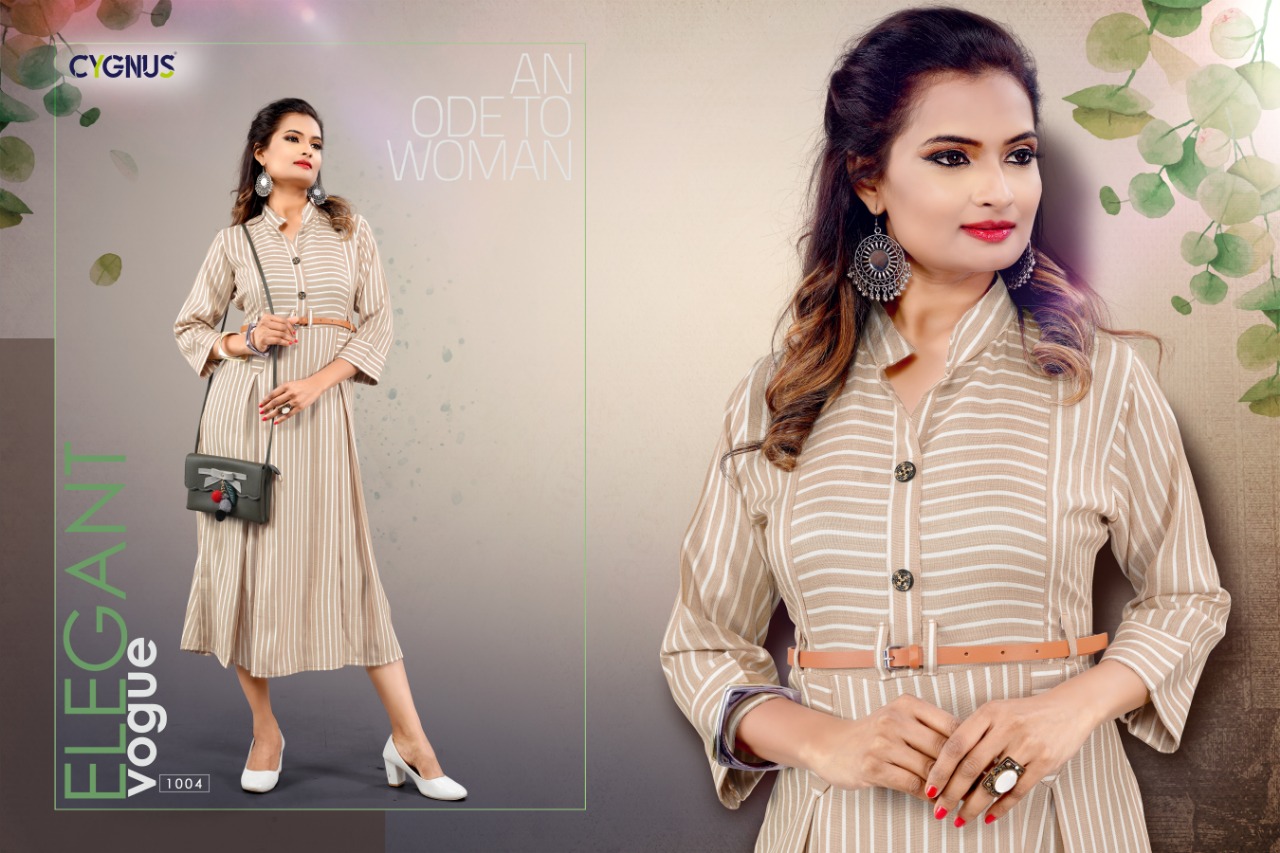 Marvel By Cygnus 1001 To 1004 Series Beautiful Stylish Fancy Colorful Casual Wear & Ethnic Wear & Ready To Wear Rayon Dyed Kurtis With Belt At Wholesale Price