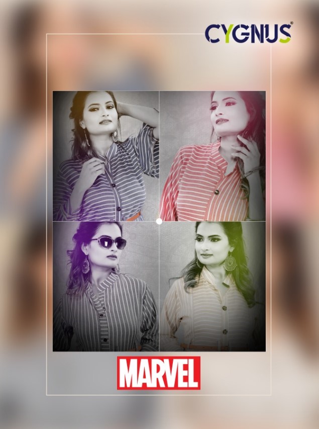 Marvel By Cygnus 1001 To 1004 Series Beautiful Stylish Fancy Colorful Casual Wear & Ethnic Wear & Ready To Wear Rayon Dyed Kurtis With Belt At Wholesale Price