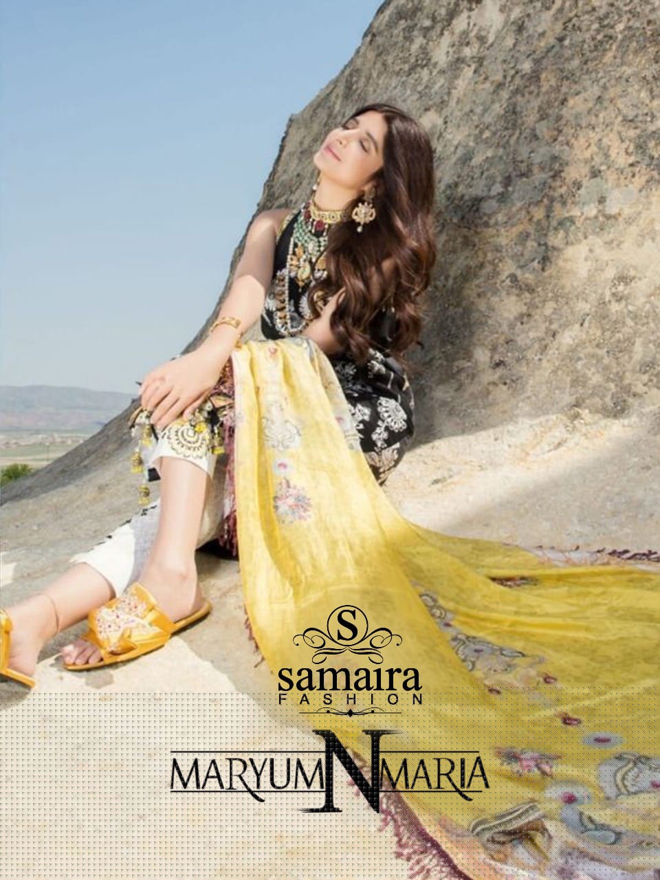 Maryum N Maria By Samaira Fashion 126 To 128 Series Pakistani Stylish Beautiful Colourful Printed & Embroidered Party Wear & Occasional Wear Pure Cotton Cambric Print & Self  Heavy Embroidery Dresses At Wholesale Price
