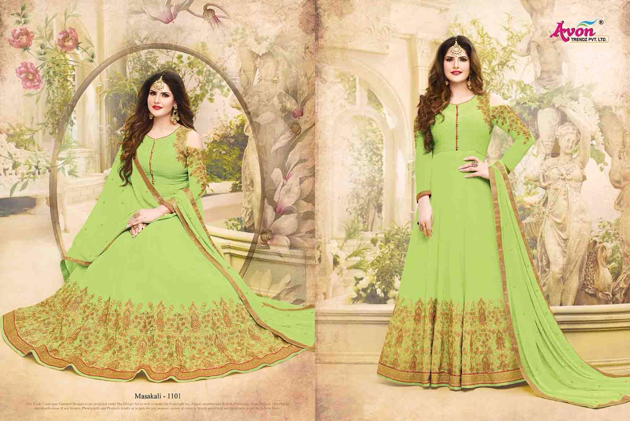 Masakali By Avon Trendz 1101 To 1105 Designer Anarkali Suits Wedding Collection Beautiful Stylish Fancy Colorful Party Wear & Occasional Wear Georgette With Embroidery Dresses At Wholesale Price