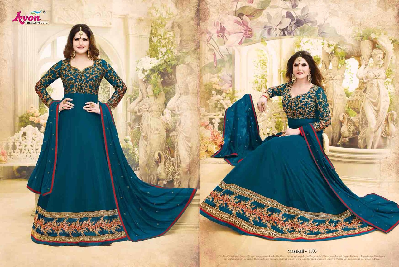Masakali By Avon Trendz 1101 To 1105 Designer Anarkali Suits Wedding Collection Beautiful Stylish Fancy Colorful Party Wear & Occasional Wear Georgette With Embroidery Dresses At Wholesale Price
