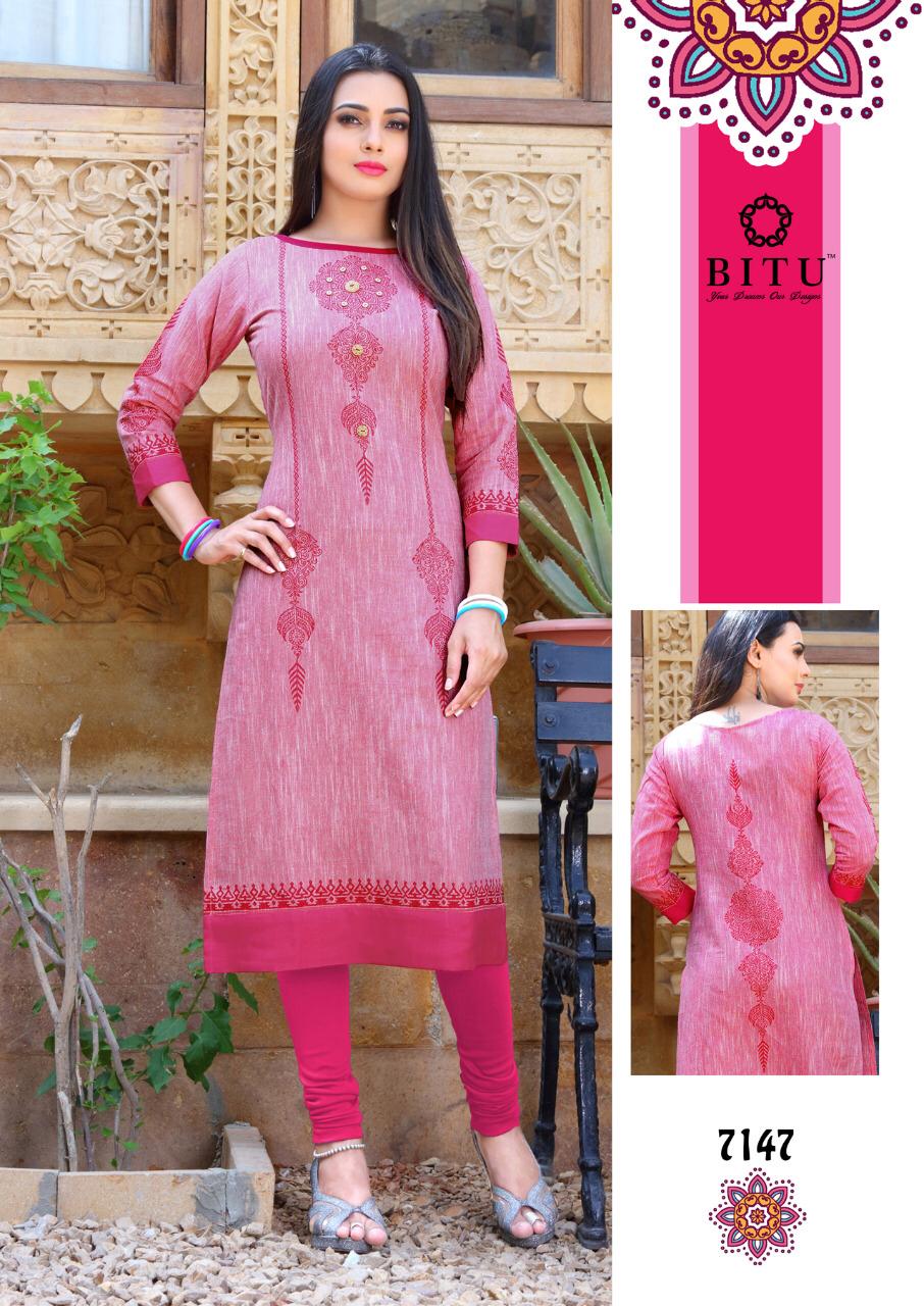 Mastani By Bitu 7147 To 7154 Series Beautiful Stylish Fancy Colorful Casual Wear & Ethnic Wear & Ready To Wear Rayon Khadi Printed Kurtis At Wholesale Price