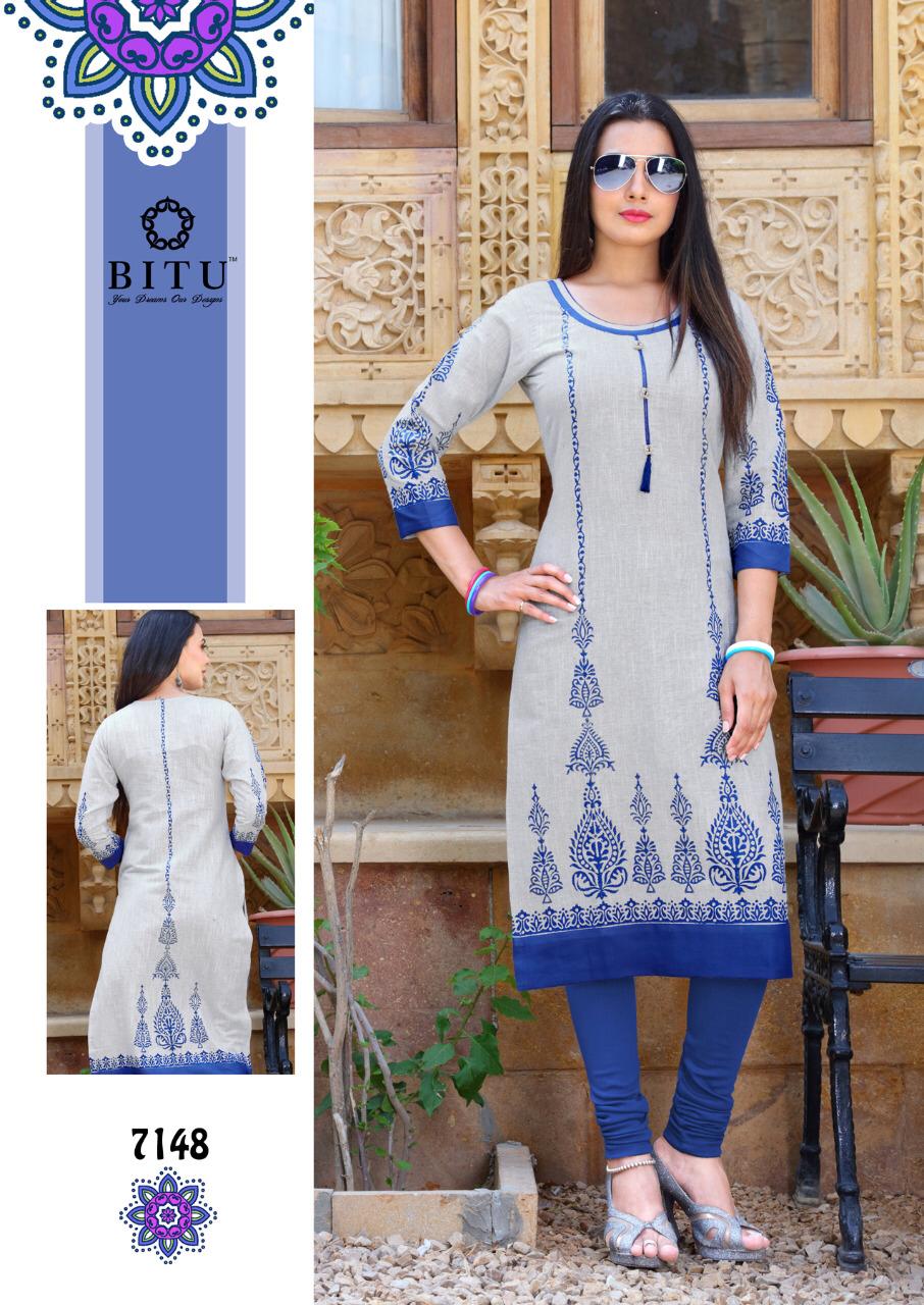 Mastani By Bitu 7147 To 7154 Series Beautiful Stylish Fancy Colorful Casual Wear & Ethnic Wear & Ready To Wear Rayon Khadi Printed Kurtis At Wholesale Price