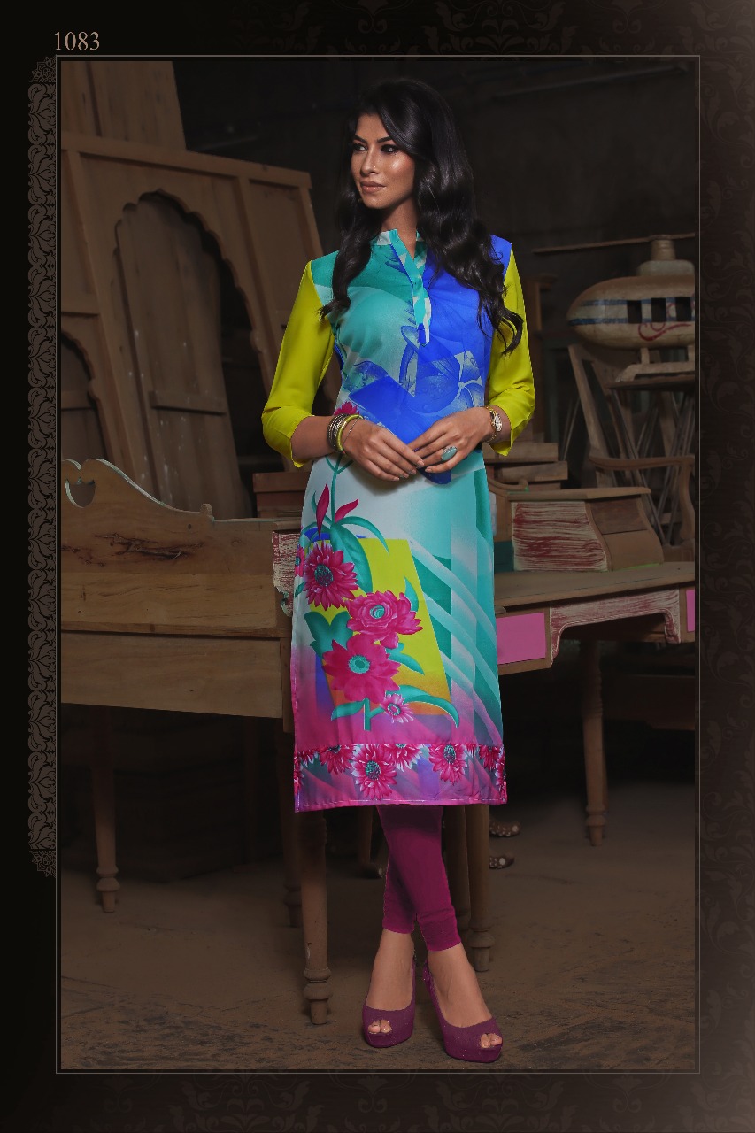 Mawra By Manisha Fashion 1081 To 1092 Series Beautiful Colorful Stylish Fancy Casual Wear & Ethnic Wear & Ready To Wear Butter Crepe Printed Kurtis At Wholesale Price