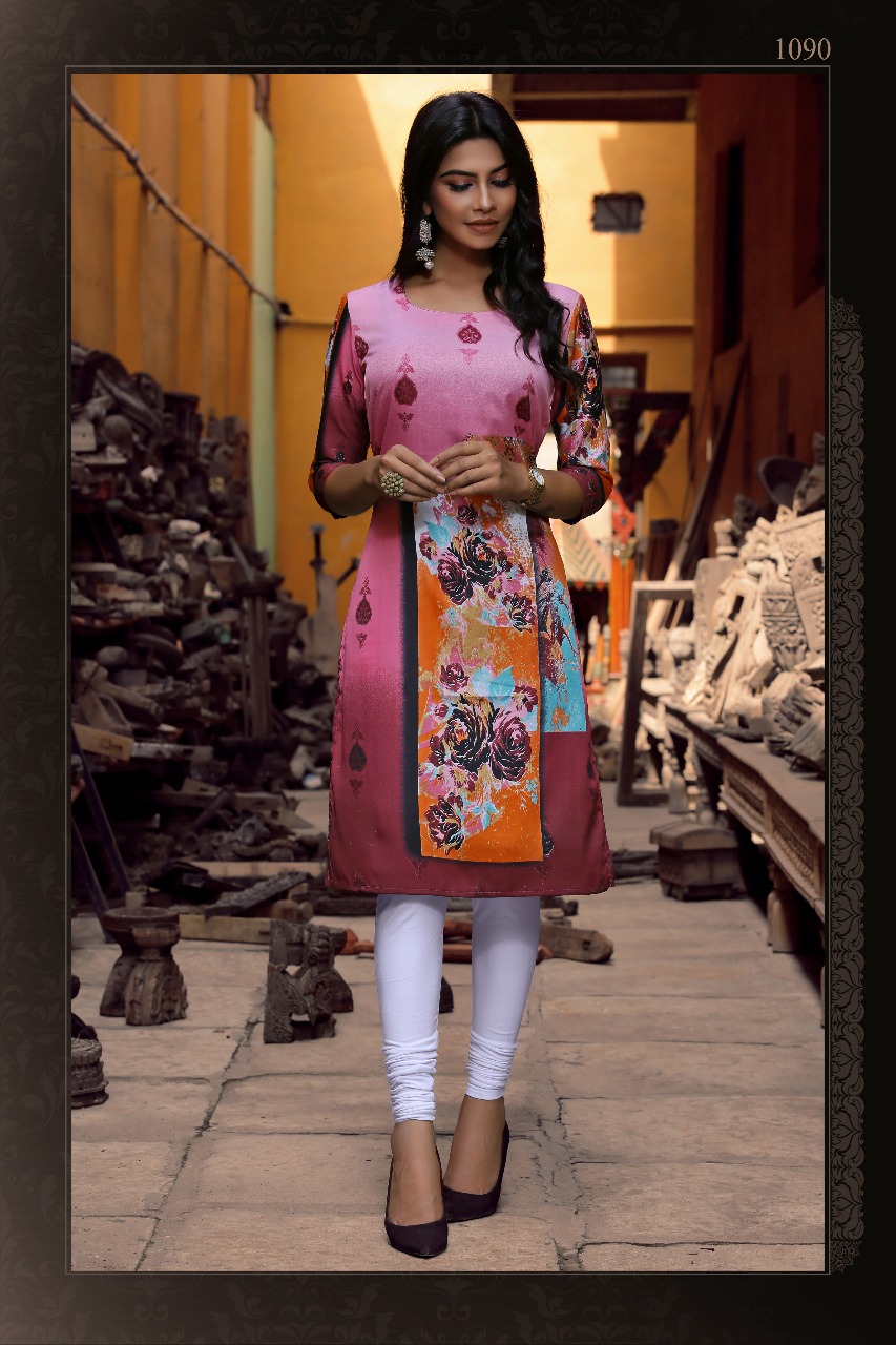 Mawra By Manisha Fashion 1081 To 1092 Series Beautiful Colorful Stylish Fancy Casual Wear & Ethnic Wear & Ready To Wear Butter Crepe Printed Kurtis At Wholesale Price