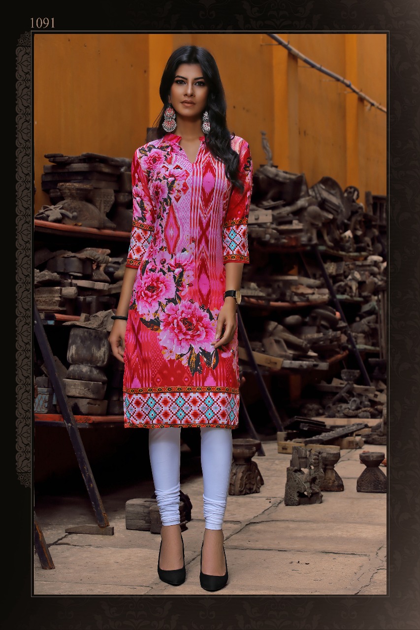 Mawra By Manisha Fashion 1081 To 1092 Series Beautiful Colorful Stylish Fancy Casual Wear & Ethnic Wear & Ready To Wear Butter Crepe Printed Kurtis At Wholesale Price