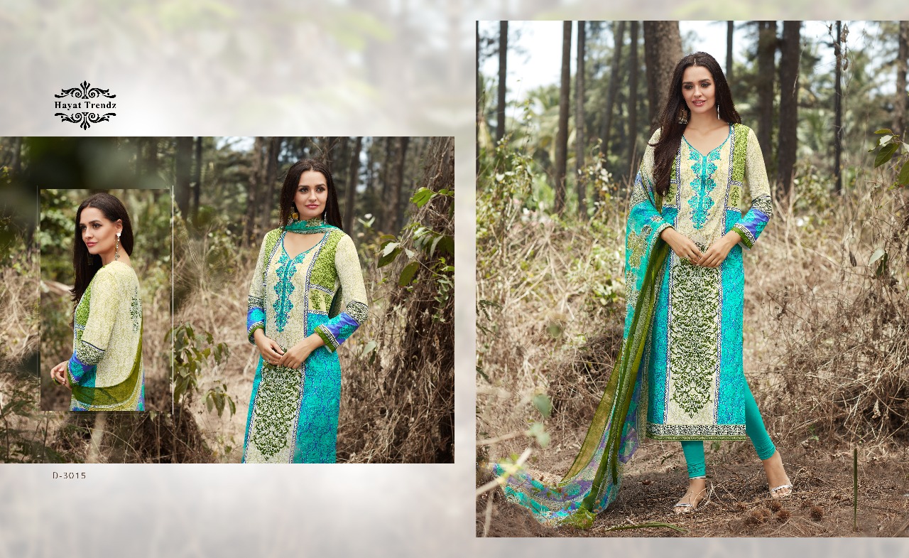 Mayra Vol-2 By Hayat Trendz Beautiful Stylish Fancy Colorful Casual Wear & Ethnic Wear Collection Lawn Cotton Embroidered Dresses At Wholesale Price