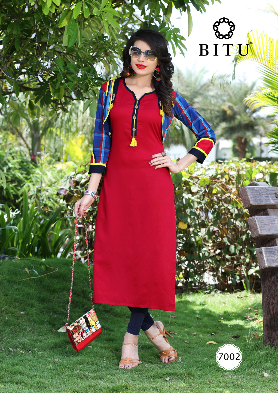 Mayra By Bitu 7001 To 7008 Series Beautiful Stylish Fancy Colorful Casual Wear & Ethnic Wear Collection Heavy Plain Rayon Kurtis At Wholesale Price