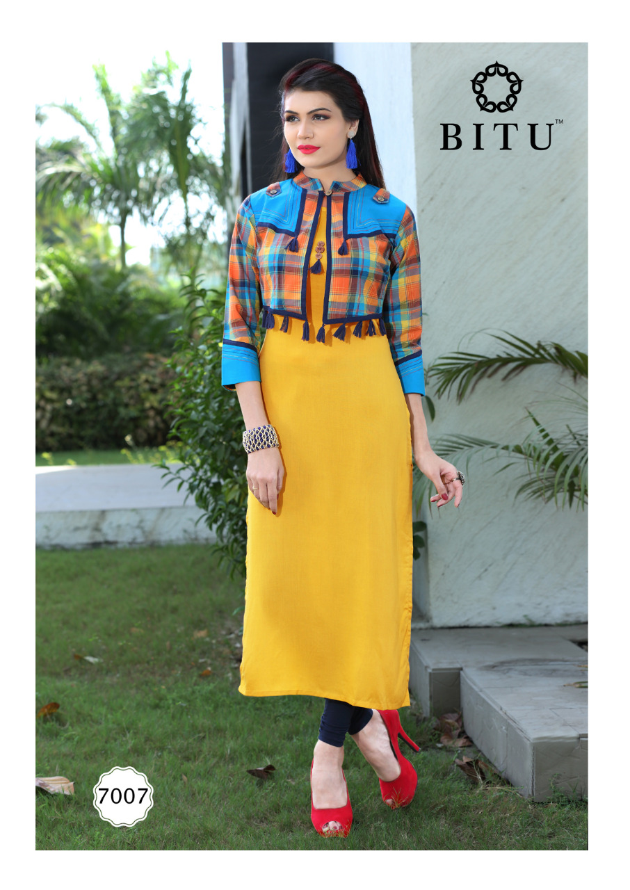 Mayra By Bitu 7001 To 7008 Series Beautiful Stylish Fancy Colorful Casual Wear & Ethnic Wear Collection Heavy Plain Rayon Kurtis At Wholesale Price