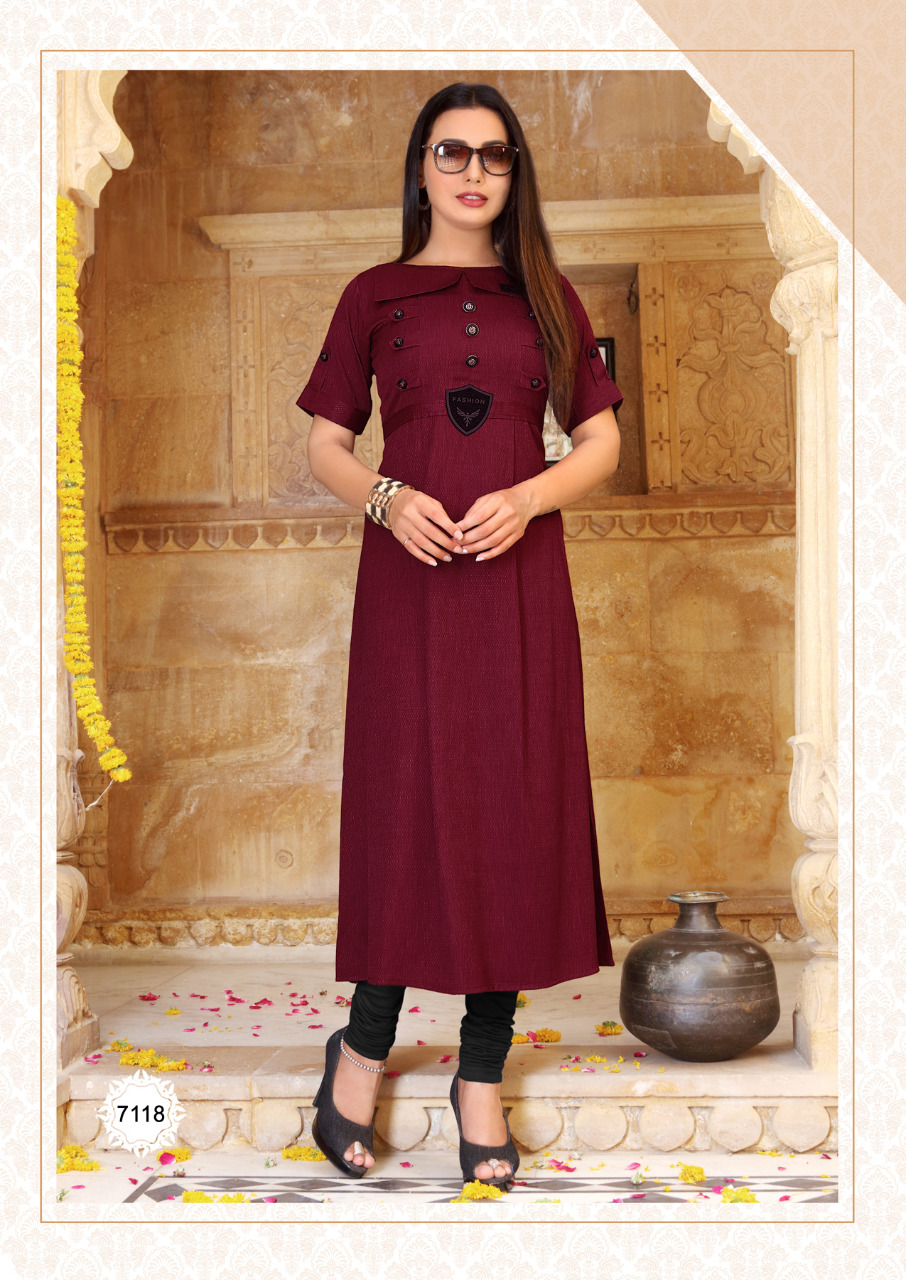Maytri By Bitu 7115 To 7122 Series Beautiful Stylish Fancy Colorful Casual Wear & Ethnic Wear & Ready To Wear Soft Cotton Kurtis At Wholesale Price