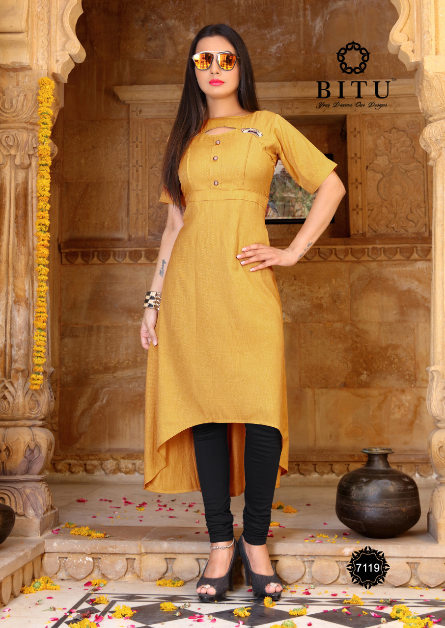 Maytri By Bitu 7115 To 7122 Series Beautiful Stylish Fancy Colorful Casual Wear & Ethnic Wear & Ready To Wear Soft Cotton Kurtis At Wholesale Price