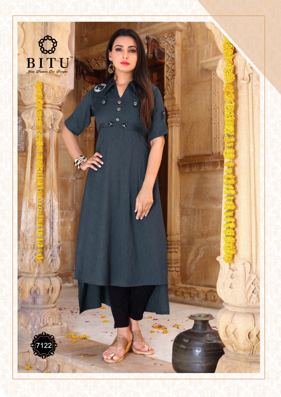 Maytri By Bitu 7115 To 7122 Series Beautiful Stylish Fancy Colorful Casual Wear & Ethnic Wear & Ready To Wear Soft Cotton Kurtis At Wholesale Price