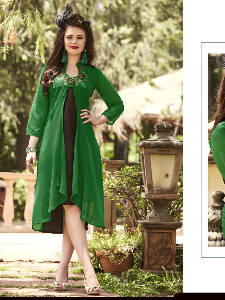 Meem Vol-6 By The Designer 6001 To 6006 Series Designer Beautiful Stylish Fancy Colorful Party Wear & Ethnic Wear Collection Georgette Embroidered Kurtis At Wholesale Price