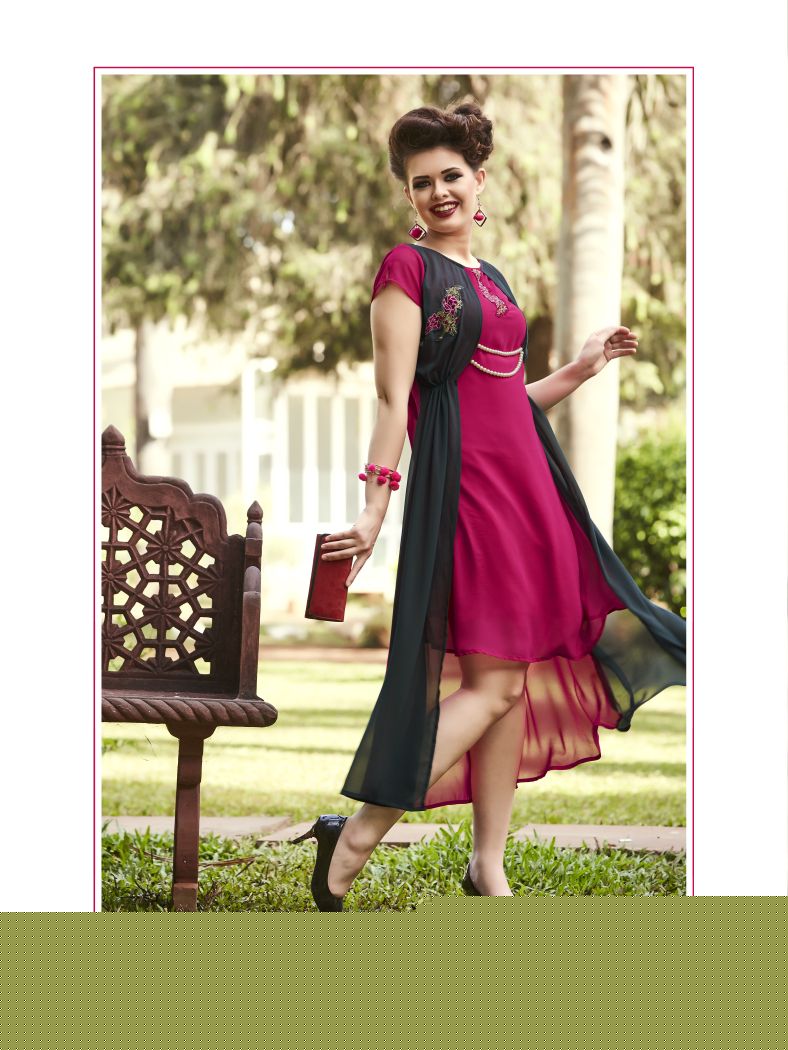 Meem Vol-6 By The Designer 6001 To 6006 Series Designer Beautiful Stylish Fancy Colorful Party Wear & Ethnic Wear Collection Georgette Embroidered Kurtis At Wholesale Price