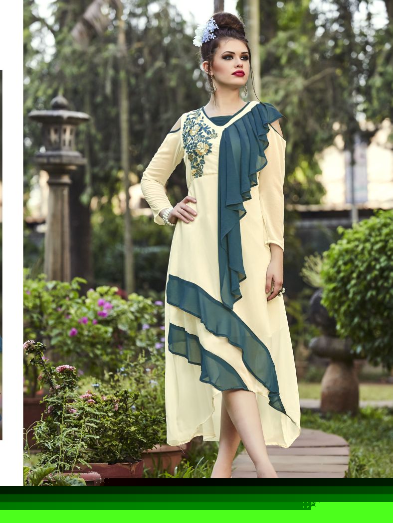 Meem Vol-6 By The Designer 6001 To 6006 Series Designer Beautiful Stylish Fancy Colorful Party Wear & Ethnic Wear Collection Georgette Embroidered Kurtis At Wholesale Price