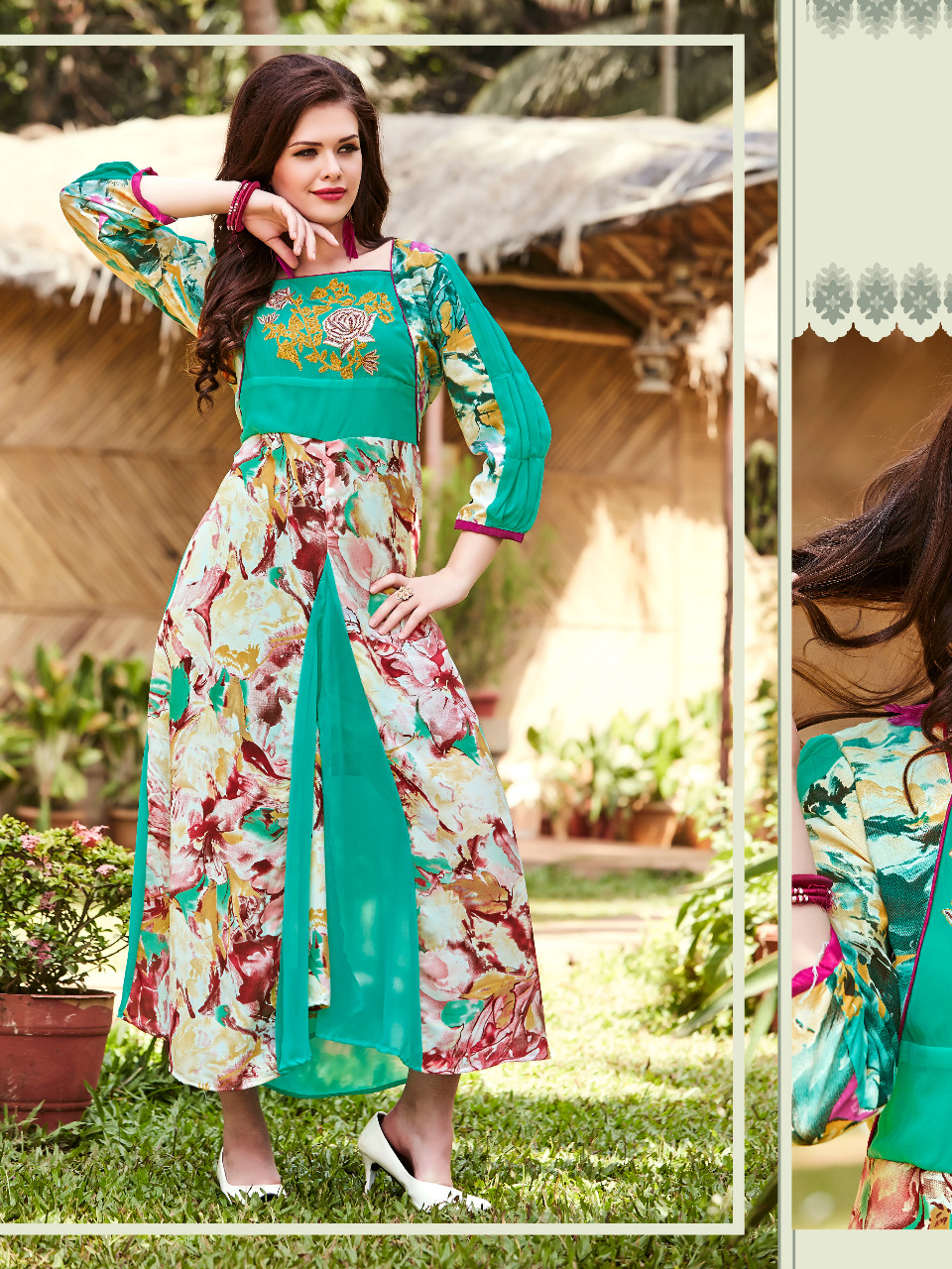 Meem Vol-7 By The Designer 7001 To 7006 Series Designer Beautiful Stylish Fancy Colorful Party Wear & Ethnic Wear Georgette Printed Kurtis At Wholesale Price