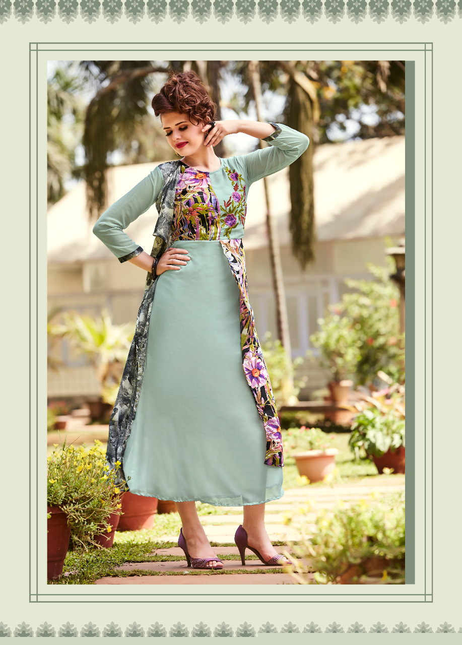 Meem Vol-7 By The Designer 7001 To 7006 Series Designer Beautiful Stylish Fancy Colorful Party Wear & Ethnic Wear Georgette Printed Kurtis At Wholesale Price