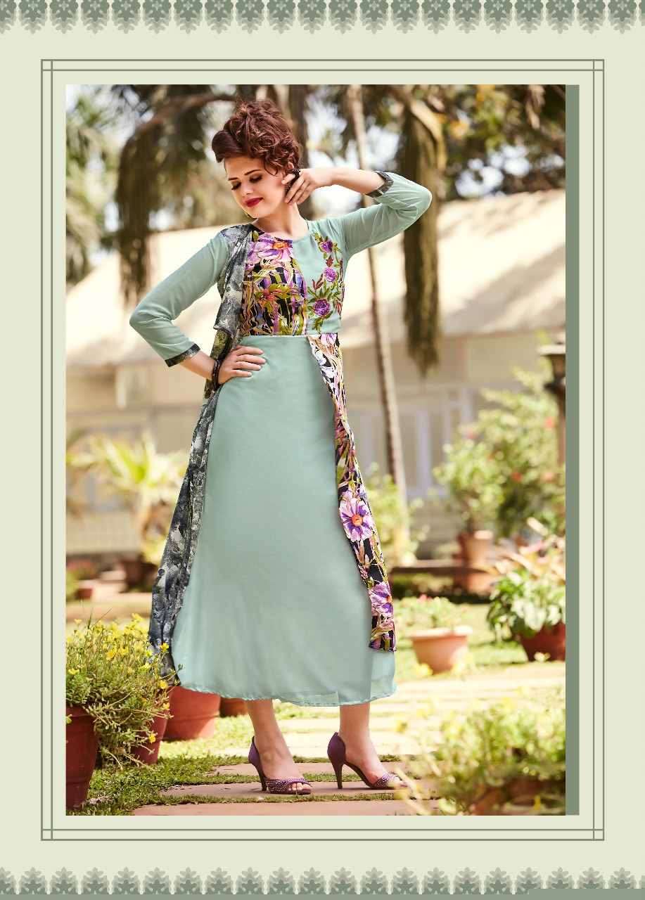 Meem Vol-7 By The Designer 7001 To 7006 Series Designer Beautiful Stylish Fancy Colorful Party Wear & Ethnic Wear Georgette Printed Kurtis At Wholesale Price