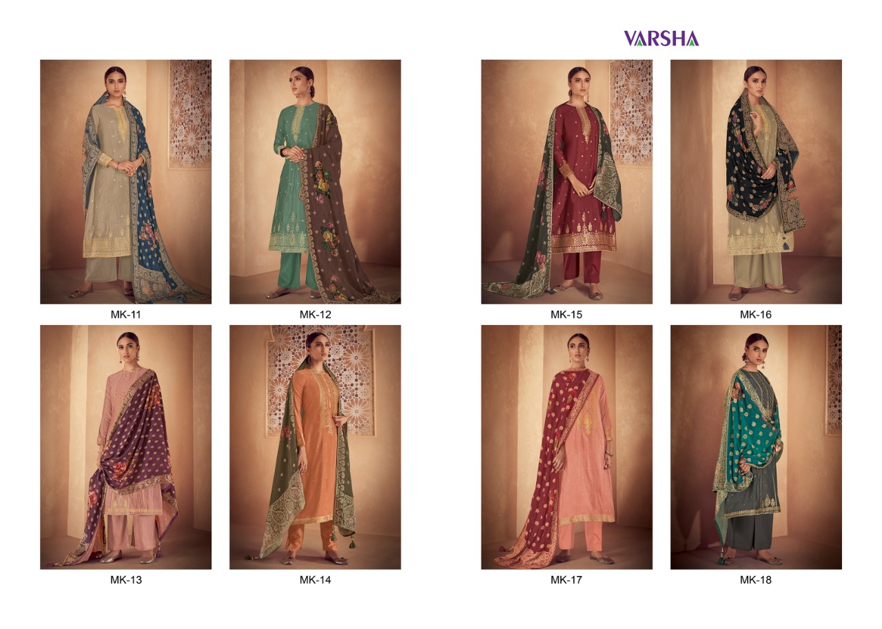 Meenakari By Varsha Fashion 11 To 18 Series Designer Collection Beautiful Stylish Fancy Colorful Party Wear & Occasional Wear Pure Cotton Silk Meenakari Dresses At Wholesale Price
