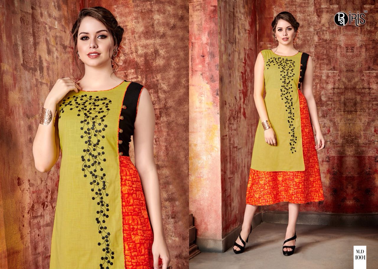 Meera By Iris 1001 To 1008 Series Stylish Colorful Fancy Beautiful Casual Wear & Ethnic Wear Collection Glaze Cotton & Rayon Printed Kurtis At Wholesale Price
