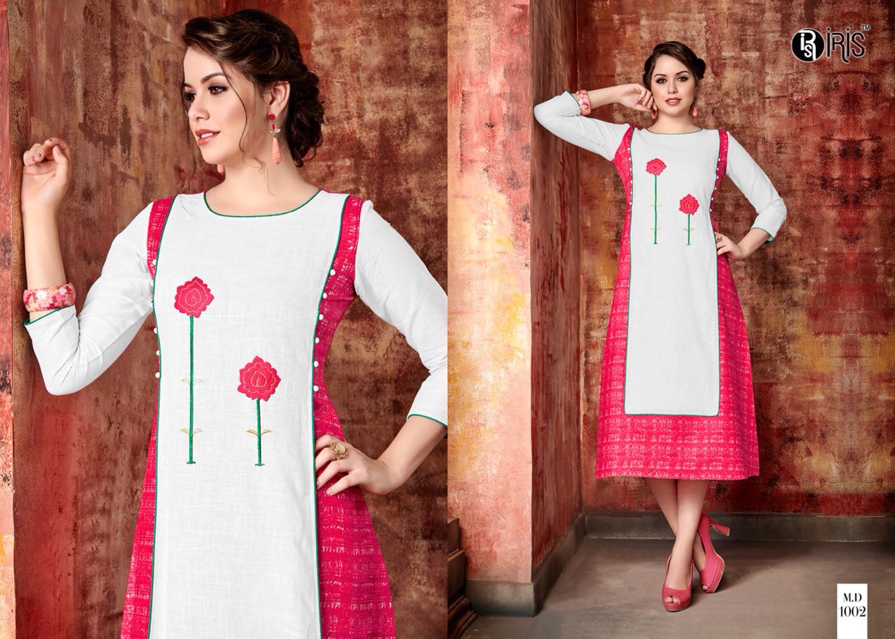 Meera By Iris 1001 To 1008 Series Stylish Colorful Fancy Beautiful Casual Wear & Ethnic Wear Collection Glaze Cotton & Rayon Printed Kurtis At Wholesale Price