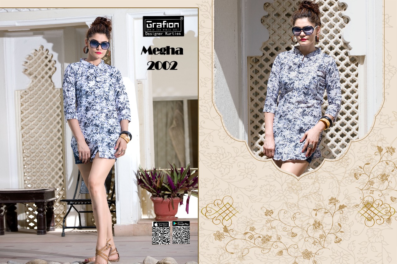 Megha By Grafion Kurtis 2001 To 2012 Series Beautiful Stylish Fancy Colorful Casual Wear & Ready To Wear & Ethnic Wear Cotton Kurtis At Wholesale Price