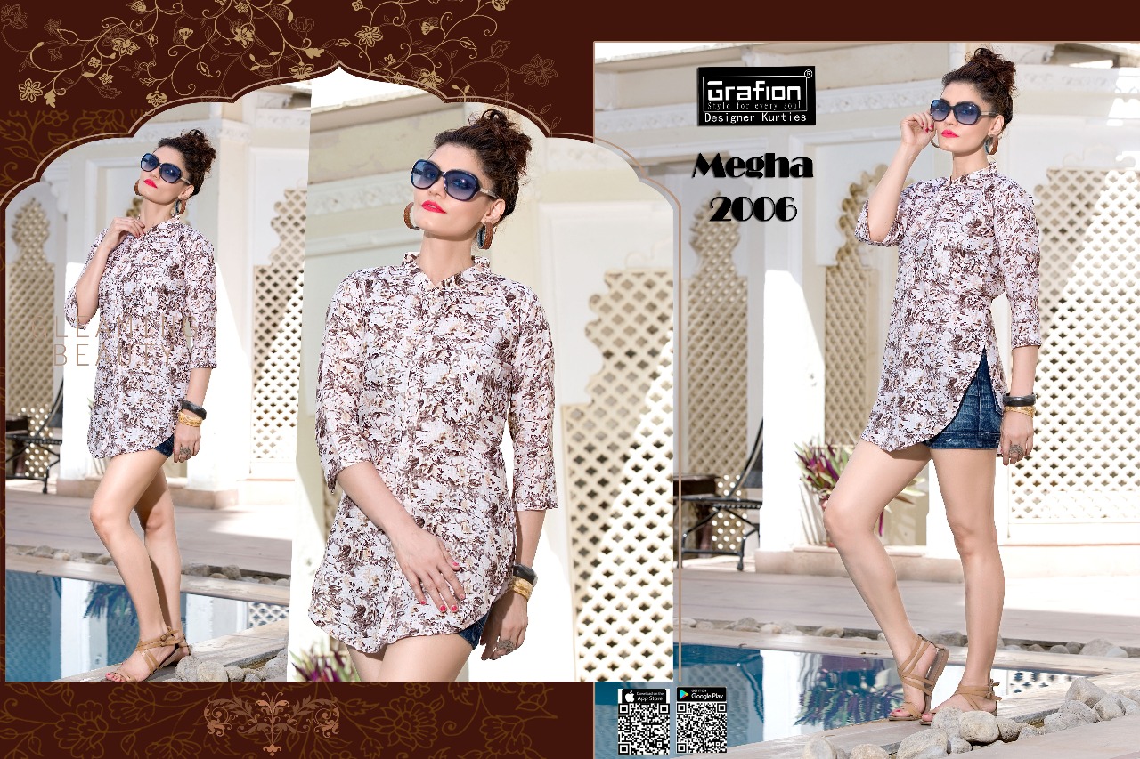 Megha By Grafion Kurtis 2001 To 2012 Series Beautiful Stylish Fancy Colorful Casual Wear & Ready To Wear & Ethnic Wear Cotton Kurtis At Wholesale Price